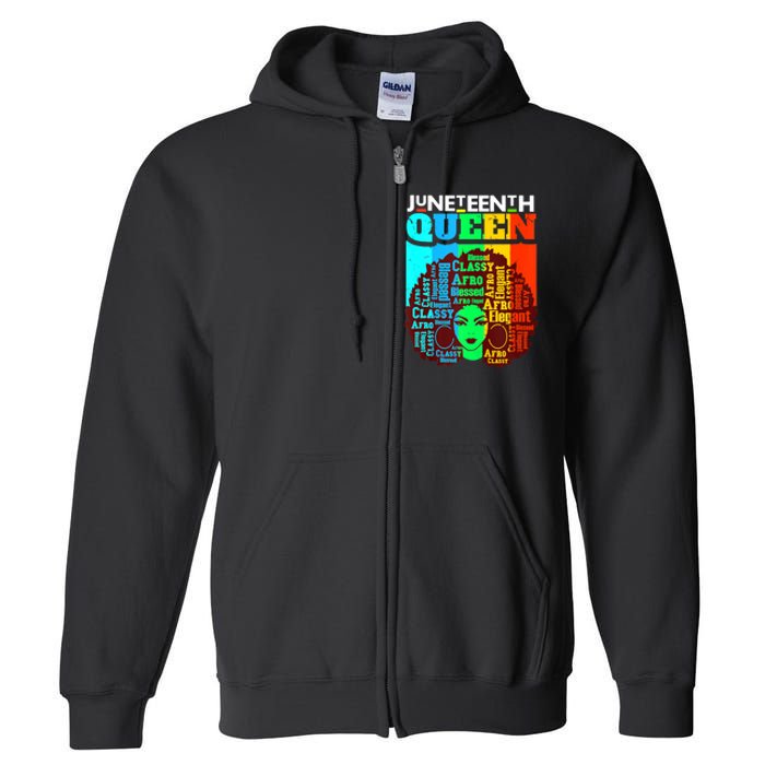 Juneteenth Black Queen Afro Melanin Girl Magic Women Girl Full Zip Hoodie