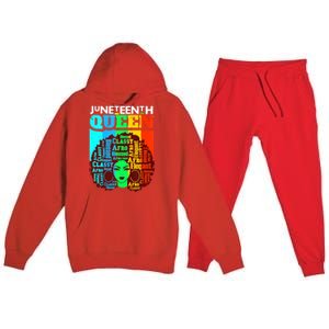 Juneteenth Black Queen Afro Melanin Girl Magic Women Girl Premium Hooded Sweatsuit Set