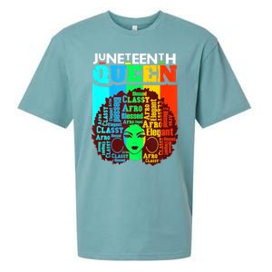 Juneteenth Black Queen Afro Melanin Girl Magic Women Girl Sueded Cloud Jersey T-Shirt