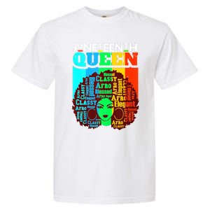 Juneteenth Black Queen Afro Melanin Girl Magic Women Girl Garment-Dyed Heavyweight T-Shirt