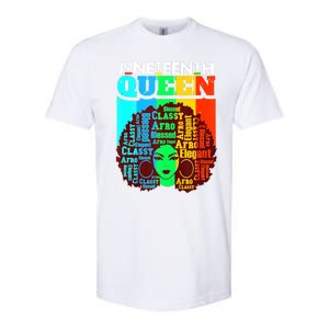 Juneteenth Black Queen Afro Melanin Girl Magic Women Girl Softstyle CVC T-Shirt