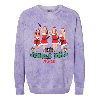 Jingle Bell Rock Girls Christmas Colorblast Crewneck Sweatshirt