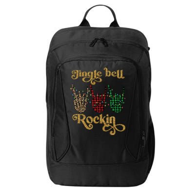 Jingle Bell Rockin Merry Christmas Santa Rock Fan Funny Gift Xmas Gift City Backpack