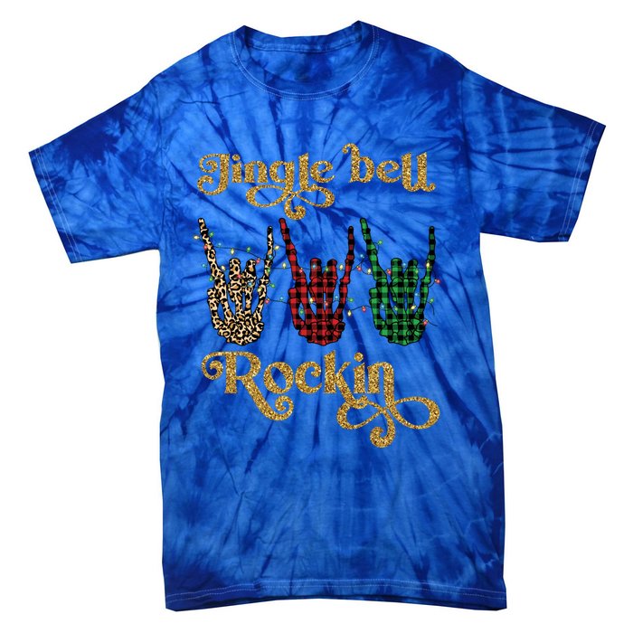 Jingle Bell Rockin Merry Christmas Santa Rock Fan Funny Gift Xmas Gift Tie-Dye T-Shirt