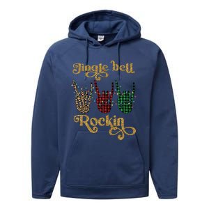 Jingle Bell Rockin Merry Christmas Santa Rock Fan Funny Gift Xmas Gift Performance Fleece Hoodie