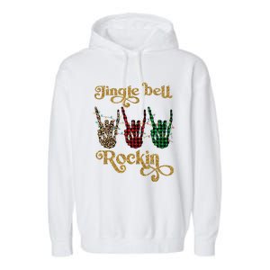 Jingle Bell Rockin Merry Christmas Santa Rock Fan Funny Gift Xmas Gift Garment-Dyed Fleece Hoodie