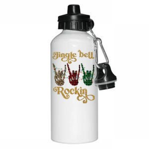 Jingle Bell Rockin Merry Christmas Santa Rock Fan Funny Gift Xmas Gift Aluminum Water Bottle