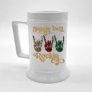 Jingle Bell Rockin Merry Christmas Santa Rock Fan Funny Gift Xmas Gift Beer Stein