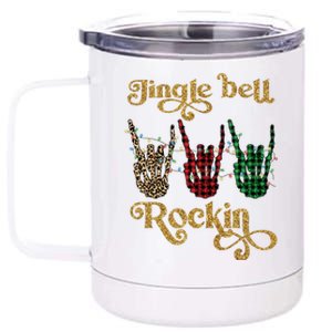 Jingle Bell Rockin Merry Christmas Santa Rock Fan Funny Gift Xmas Gift 12 oz Stainless Steel Tumbler Cup