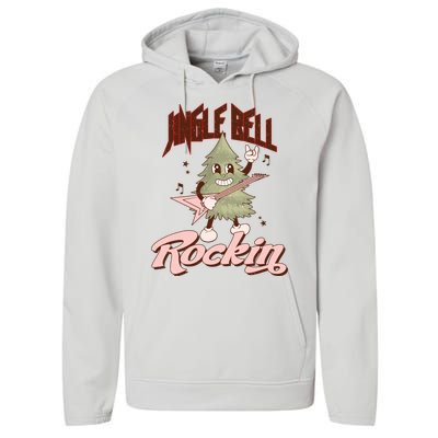 Jingle Bell Rockin Guitar Tree Performance Fleece Hoodie