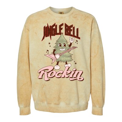 Jingle Bell Rockin Guitar Tree Colorblast Crewneck Sweatshirt