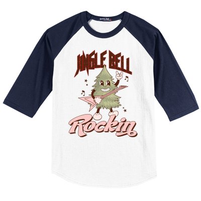 Jingle Bell Rockin Guitar Tree Baseball Sleeve Shirt