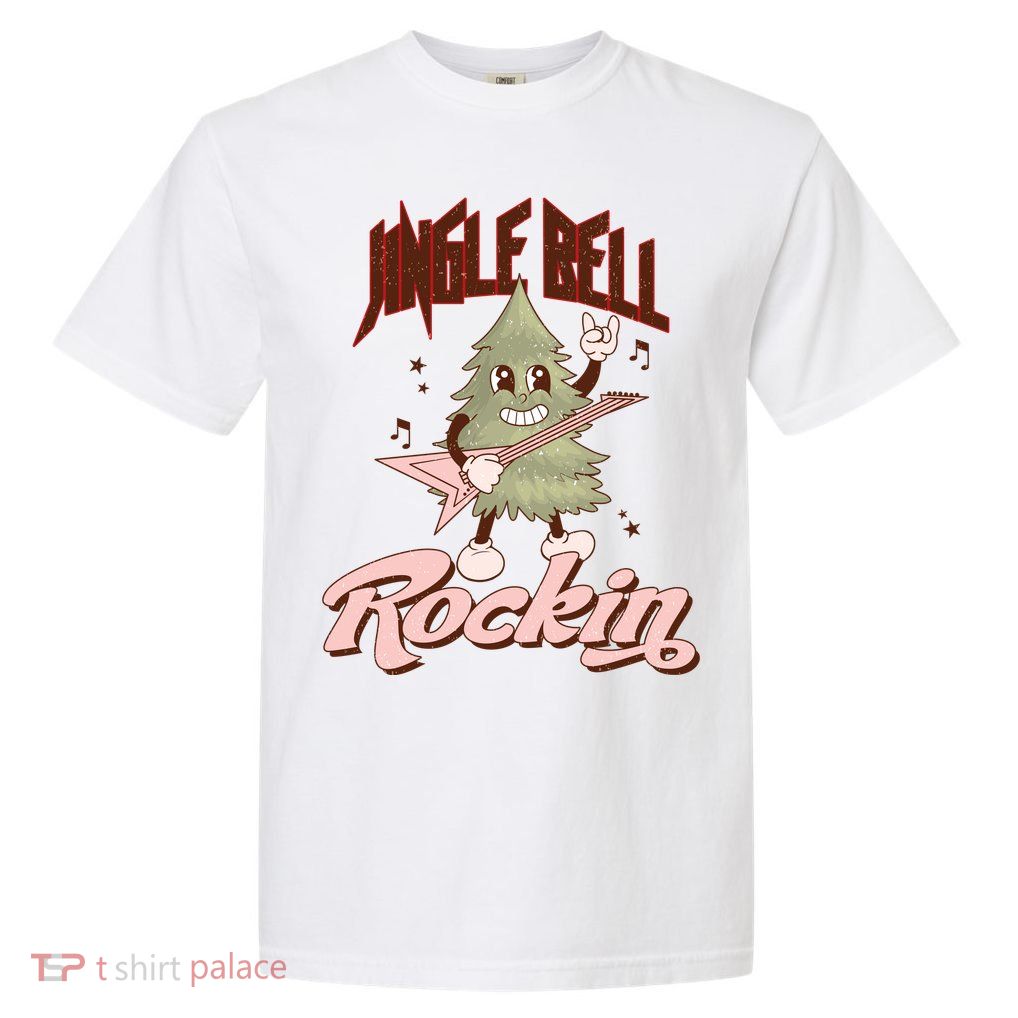 Jingle Bell Rockin Guitar Tree Garment-Dyed Heavyweight T-Shirt