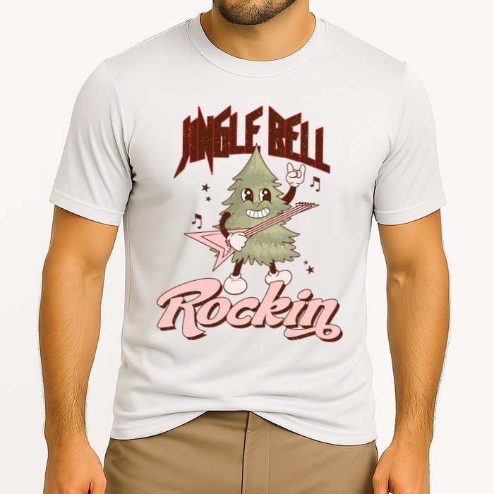 Jingle Bell Rockin Guitar Tree Cooling Performance Crew T-Shirt