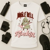 Jingle Bell Rockin Guitar Tree Cooling Performance Crew T-Shirt