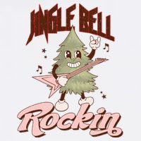 Jingle Bell Rockin Guitar Tree Button