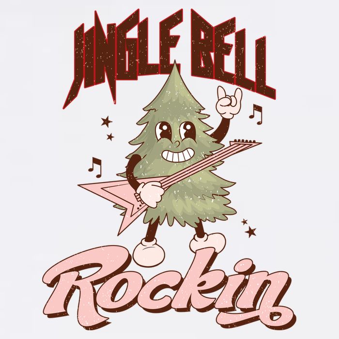 Jingle Bell Rockin Guitar Tree Button