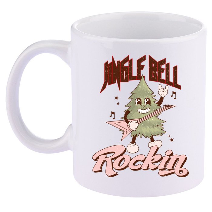 Jingle Bell Rockin Guitar Tree 11oz C Handle Ceramic Mug