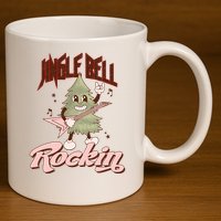 Jingle Bell Rockin Guitar Tree 11oz C Handle Ceramic Mug
