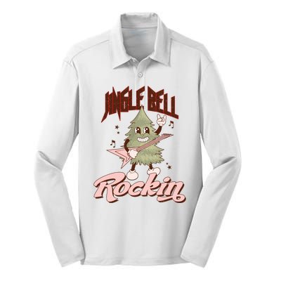 Jingle Bell Rockin Guitar Tree Silk Touch Performance Long Sleeve Polo