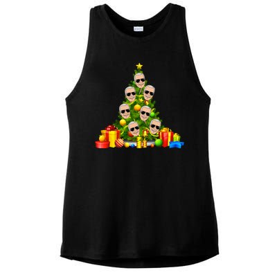 Joe Biden Rockin Around The Christmas Tree Ladies PosiCharge Tri-Blend Wicking Tank