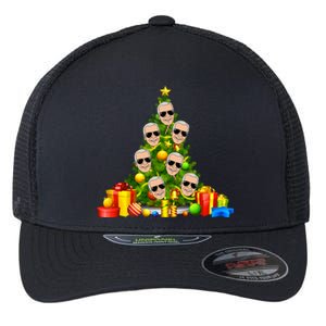 Joe Biden Rockin Around The Christmas Tree Flexfit Unipanel Trucker Cap