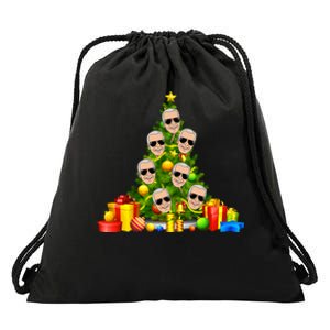 Joe Biden Rockin Around The Christmas Tree Drawstring Bag