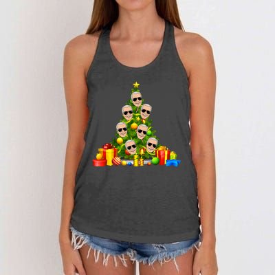 Joe Biden Rockin Around The Christmas Tree Women's Knotted Racerback Tank