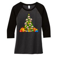 Joe Biden Rockin Around The Christmas Tree Women's Tri-Blend 3/4-Sleeve Raglan Shirt