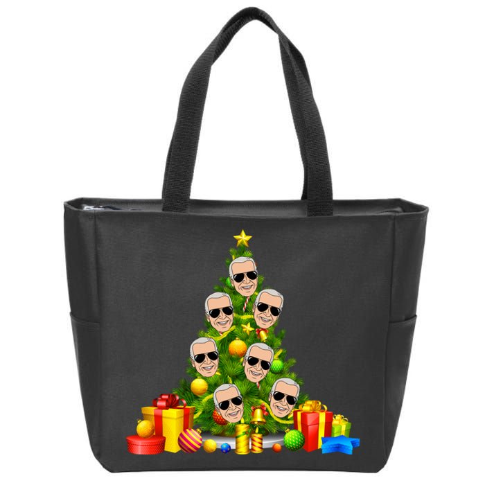 Joe Biden Rockin Around The Christmas Tree Zip Tote Bag