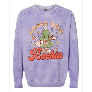 Jingle Bell Rockin Christmas Retro Holiday Tree Groovy Fun Meaningful Gift Colorblast Crewneck Sweatshirt