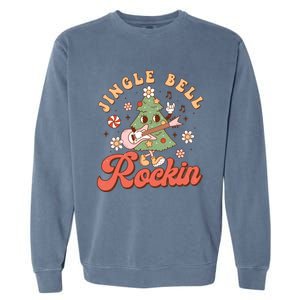 Jingle Bell Rockin Christmas Retro Holiday Tree Groovy Fun Meaningful Gift Garment-Dyed Sweatshirt