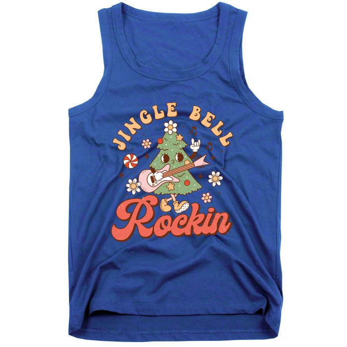 Jingle Bell Rockin Christmas Retro Holiday Tree Groovy Fun Meaningful Gift Tank Top