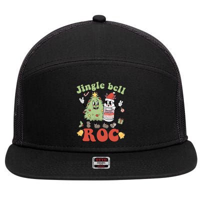 Jingle Bell Roc Icu Nurse Christmas Intensive Care Unit Gift 7 Panel Mesh Trucker Snapback Hat