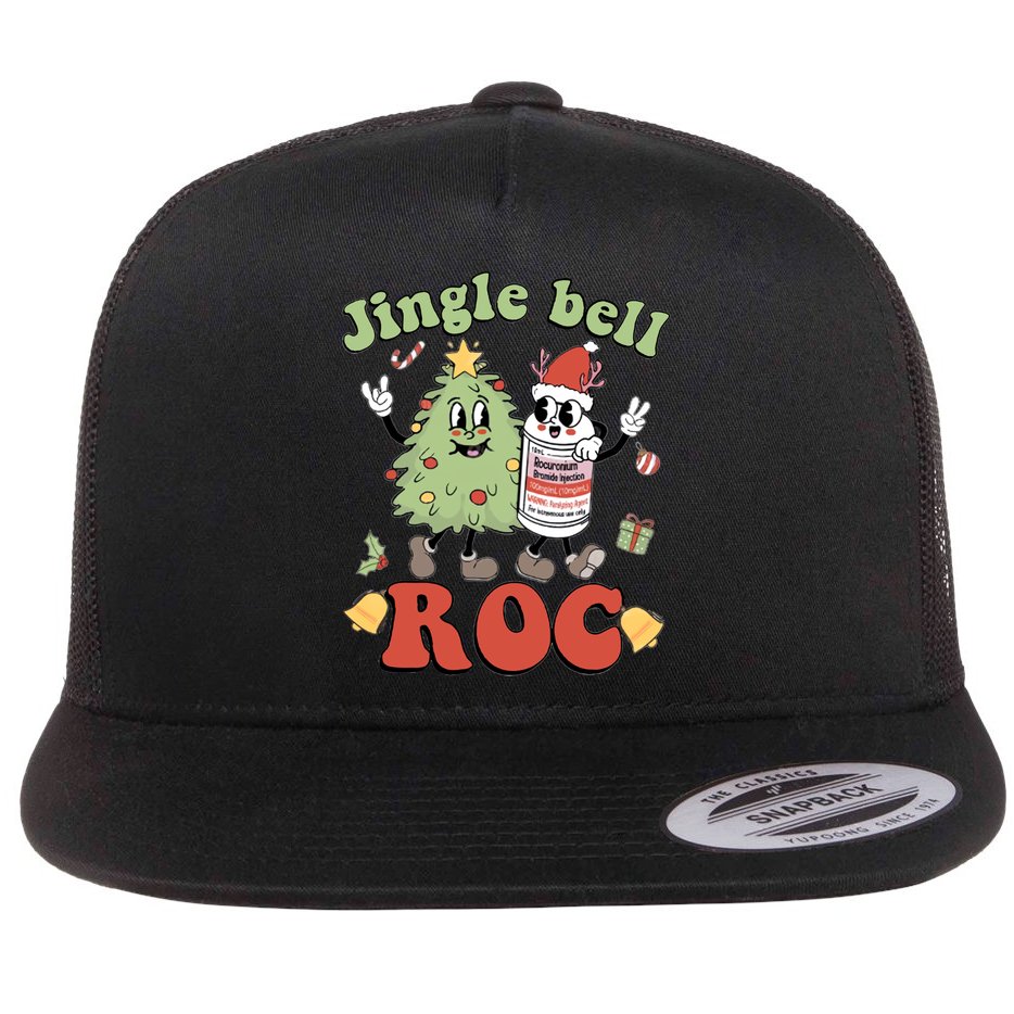 Jingle Bell Roc Icu Nurse Christmas Intensive Care Unit Gift Flat Bill Trucker Hat