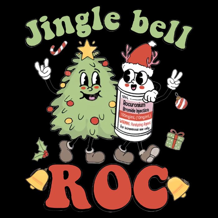 Jingle Bell Roc Icu Nurse Christmas Intensive Care Unit Gift Flat Bill Trucker Hat