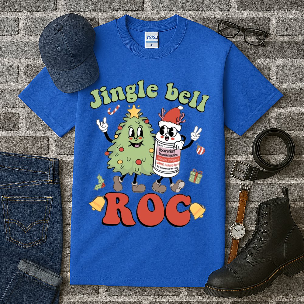 Jingle Bell Roc Icu Nurse Christmas Intensive Care Unit Gift Tall T-Shirt