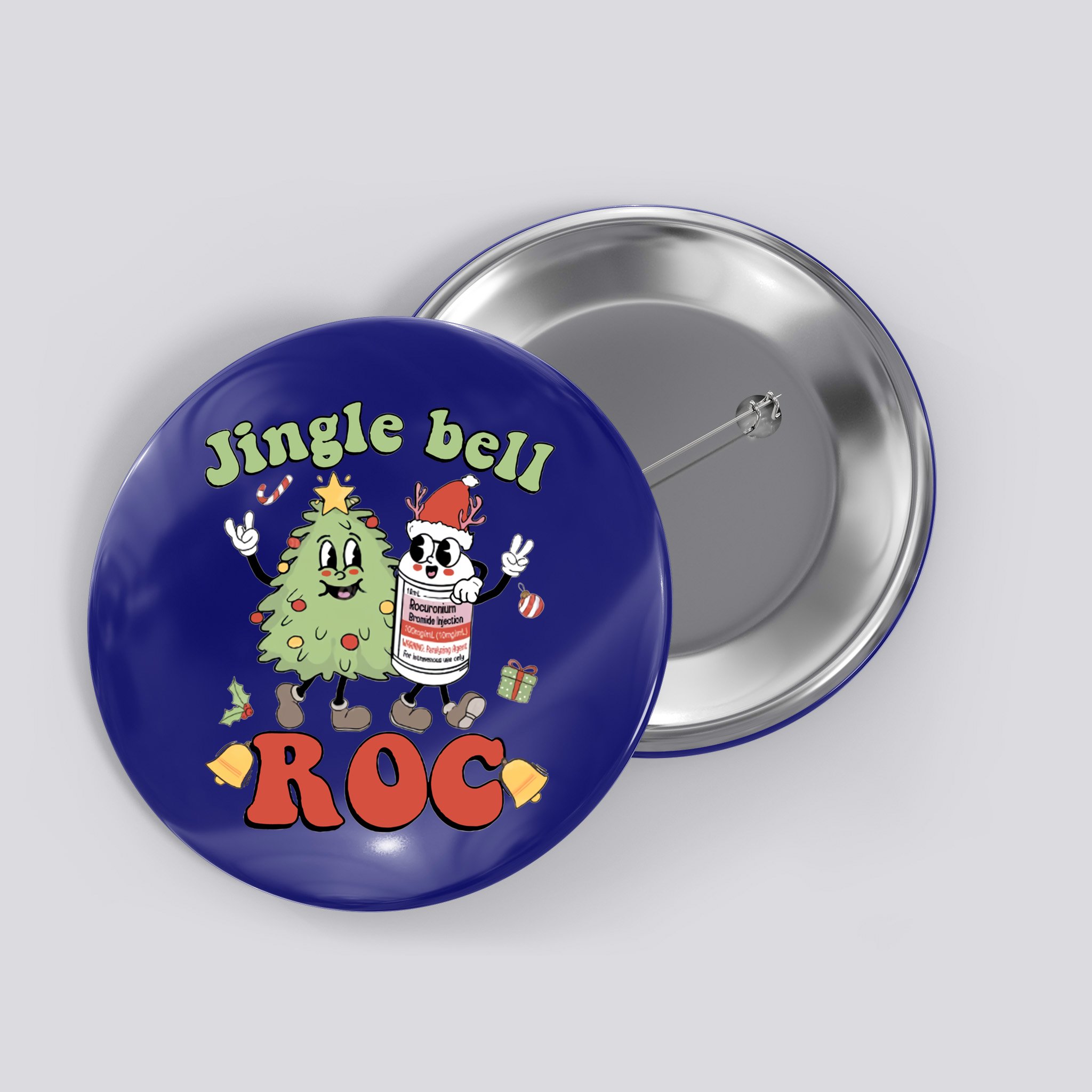 Jingle Bell Roc Icu Nurse Christmas Intensive Care Unit Gift Button