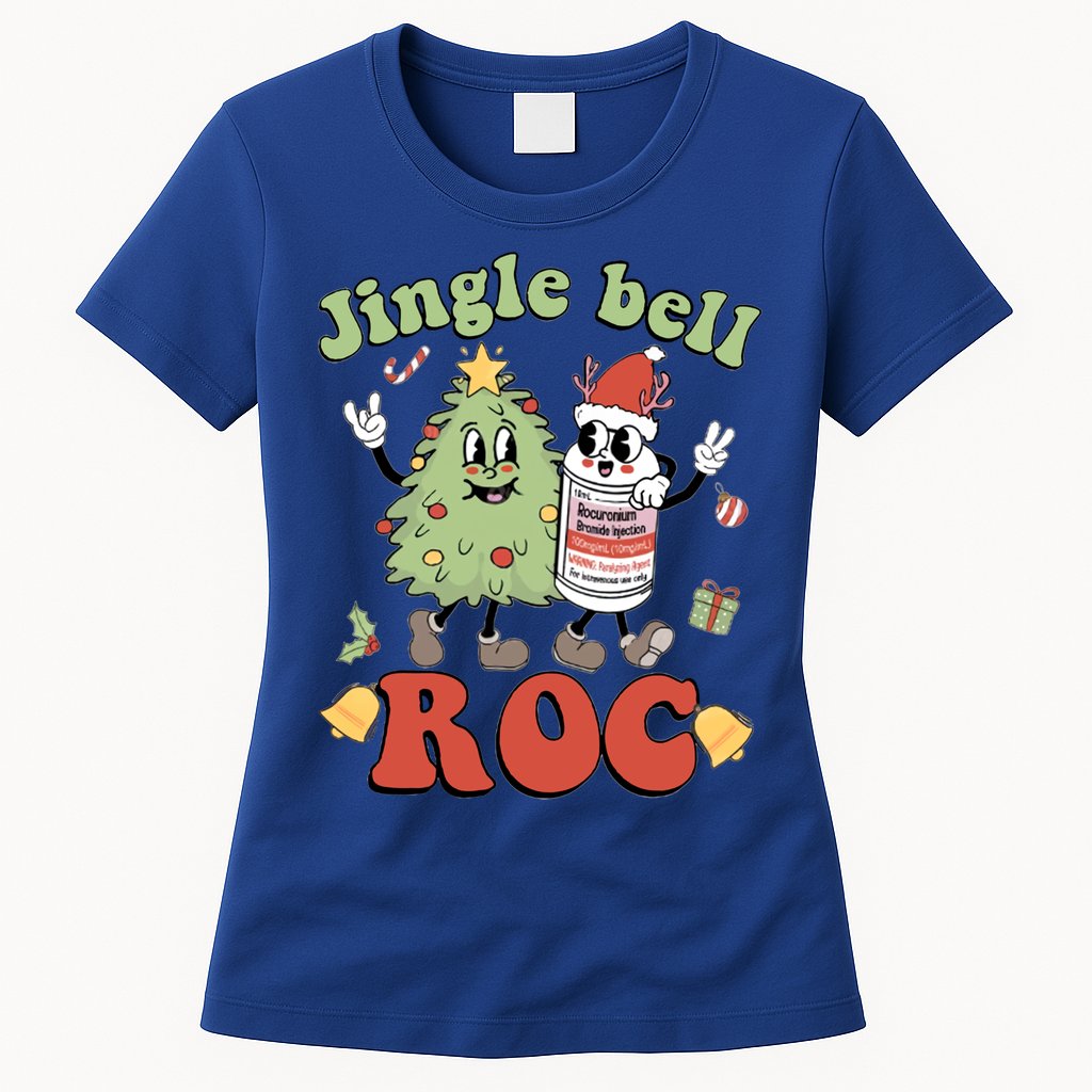Jingle Bell Roc Icu Nurse Christmas Intensive Care Unit Gift Womens T-Shirt
