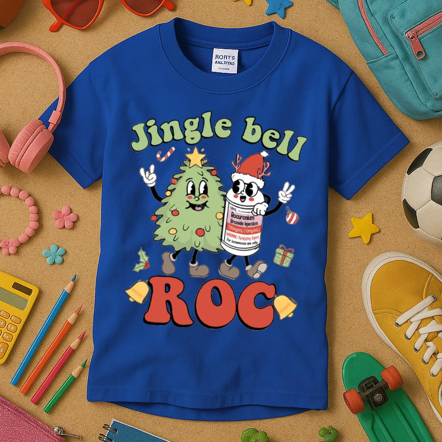 Jingle Bell Roc Icu Nurse Christmas Intensive Care Unit Gift Kids T-Shirt