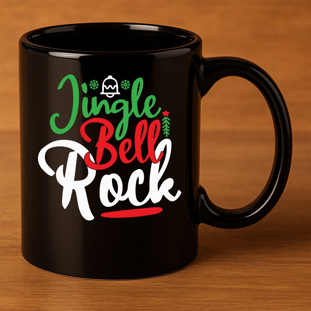 Jingle Bell Rock Christmas 11oz C Handle Ceramic Mug
