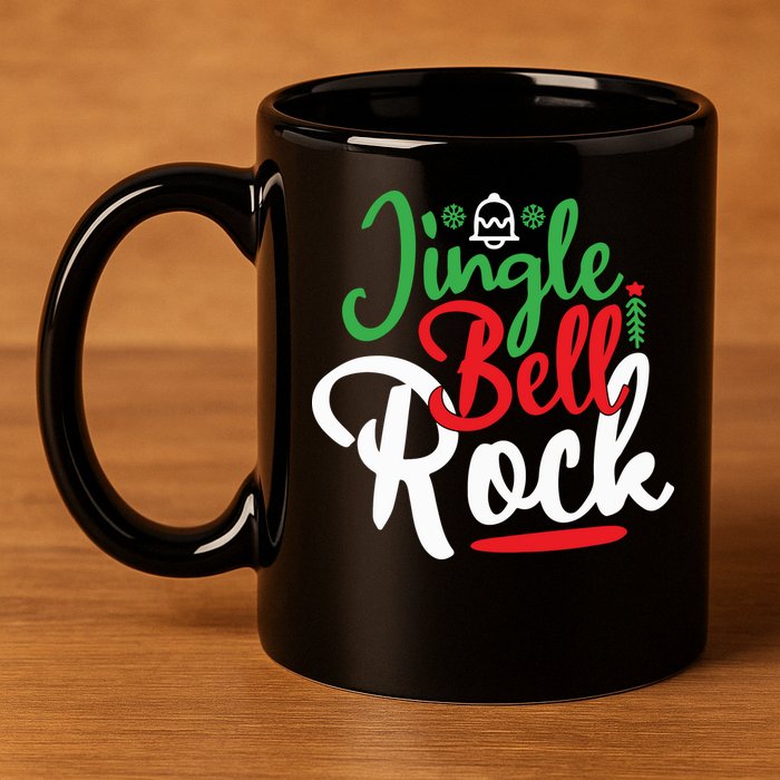 Jingle Bell Rock Christmas 11oz C Handle Ceramic Mug