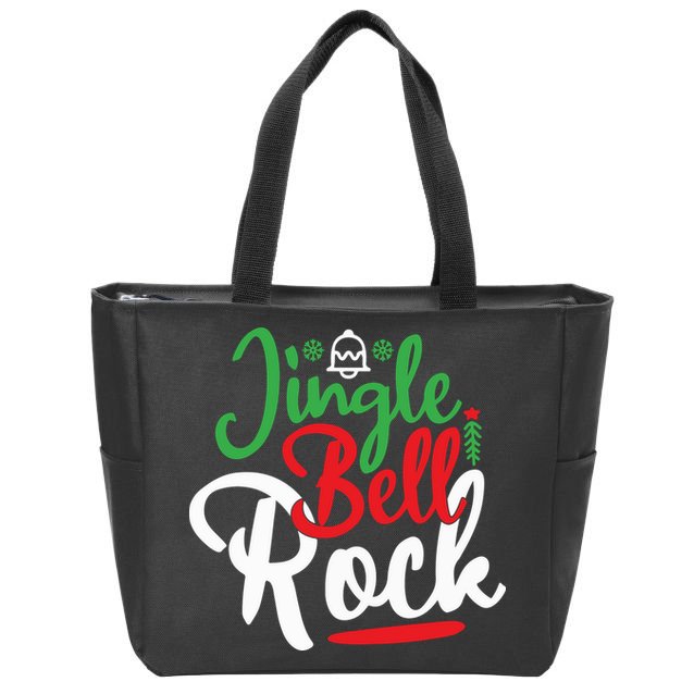 Jingle Bell Rock Christmas Zip Tote Bag