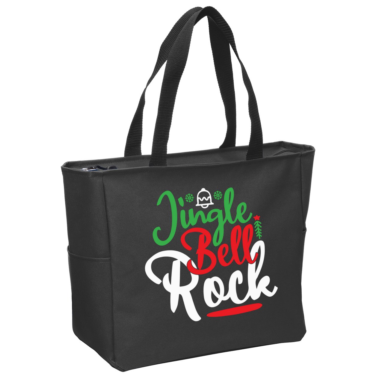 Jingle Bell Rock Christmas Zip Tote Bag