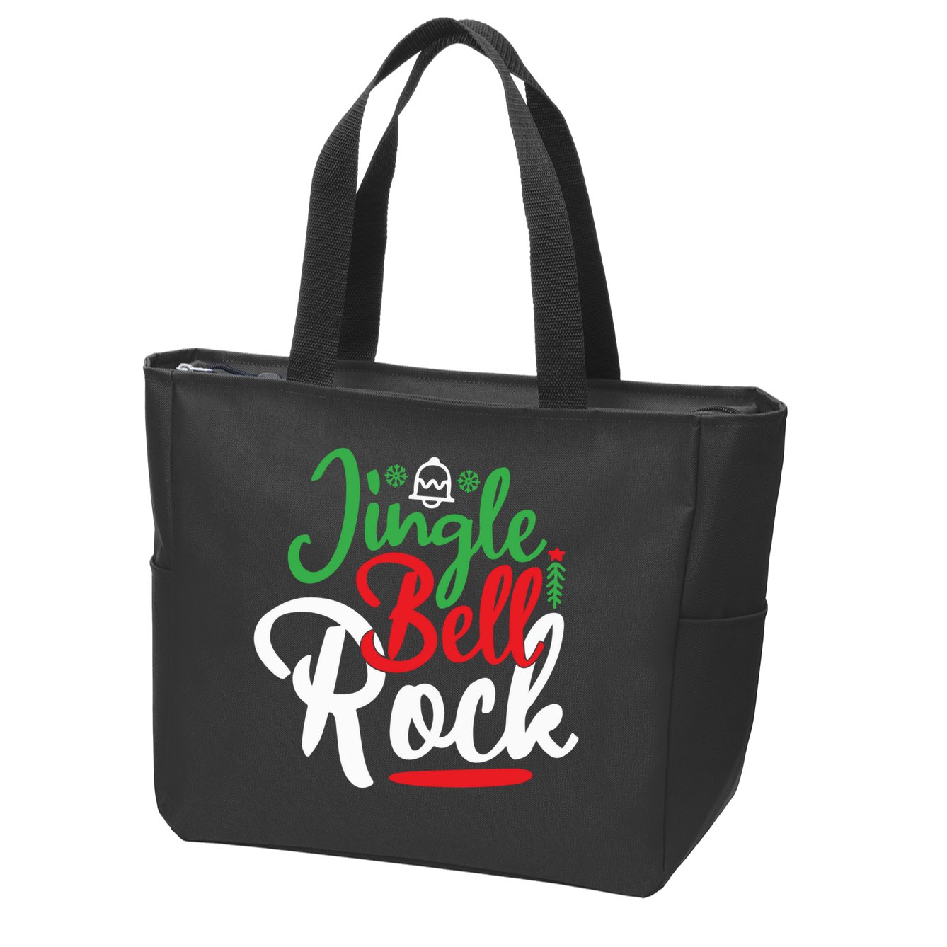 Jingle Bell Rock Christmas Zip Tote Bag