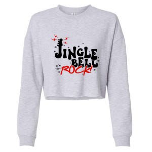 Jingle Bell Rock Bass Guitar Player Bassist Merry Christmas Gift Cropped Pullover Crew