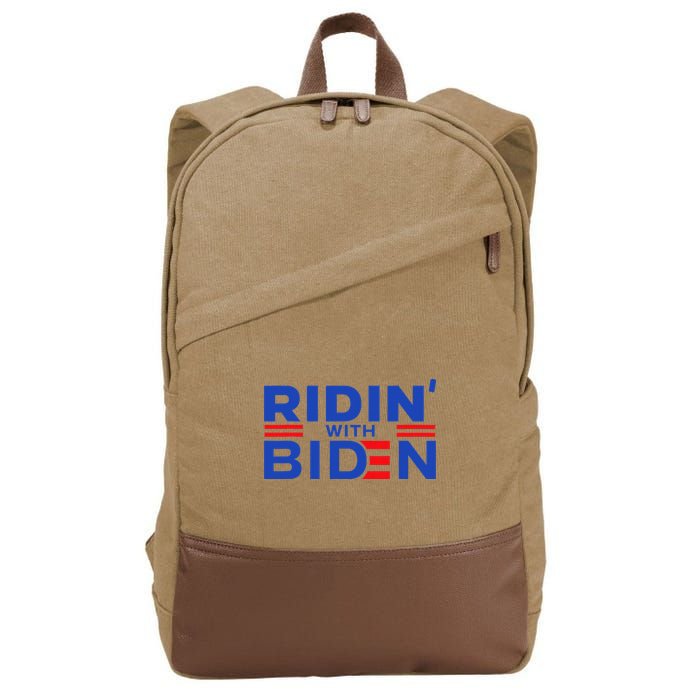 Joe Biden Ridin With Biden Riding With Biden Cotton Canvas Backpack