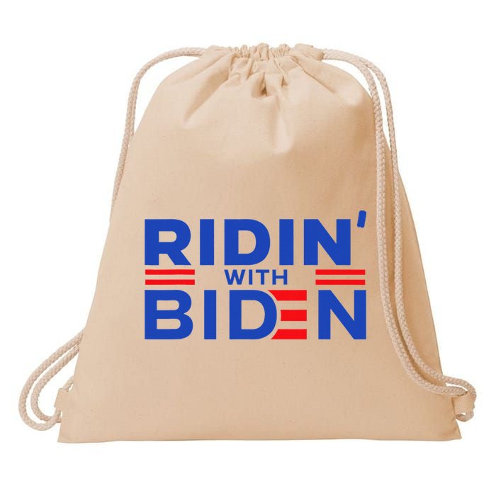 Joe Biden Ridin With Biden Riding With Biden Drawstring Bag