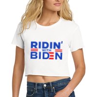 Joe Biden Ridin With Biden Riding With Biden Women's Crop Top Tee