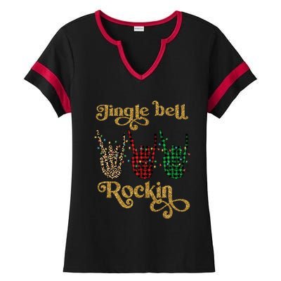 Jingle Bell Rockin Merry Christmas Santa Rock Fan Funny Gift Xmas Gift Ladies Halftime Notch Neck Tee